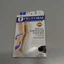 Truform 20-30 Mmhg Compression Stockings for Men & Women, Thigh High Length, Dot Top, Closed Toe, Black, Large (20-30 Mmhg) (Large (1 Pair))