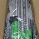 Niubya Pooper Scooper for Dogs, Metal Poop Scooper Tray and Rake Set with Adjustable Long Handle, Dog Pooper Scooper for Pet Waste Removal (Silver & Green)