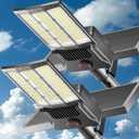10000W Solar Street Light Outdoor, Commercial Grade Outdoor Solar Lights Dusk to Dawn, Large Panel Pro Outside Light with Motion Sensor and Remote, Solar Parking Lot Lights for Yard, Country 2 Pack
