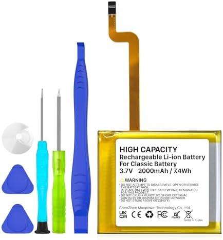 PFHL 2025 New Version, 2000mAh High Capacity Li-ion Square Replacement Battery for iPod Video/Classic Thin 5th-7th Gen