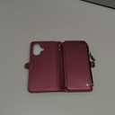 Defencase for iPhone 16 Magnetic Wallet Case Compatible with Magsafe with RFID Blocking Zipper Pocket & Card Holder for Women Men PU Leather Strap Detachable Case for iPhone 16 (6.1 inch), Red