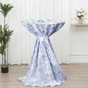Oudain 1 Pcs Blue Floral Tablecloth 43 x 32 Inch Round Table Cover Pastoral Blue White Flower Vintage Washable Fabric Table Cloth for Weeding Baby Shower Decoration Birthday Party Favor (Chinoiserie)