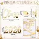 Class of 2026 Sign for Backdrop Gold Acrylic Mirror Decal Letter Sticker Graduation Decor for Grad Party, Congrats Grade 2026 Grad Party Graduation Event Planner Vinyl Decal
