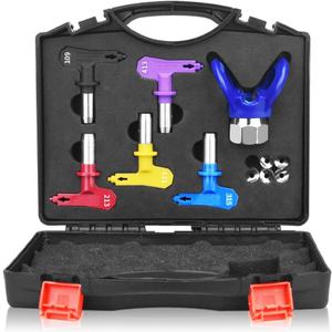 6Pcs Airless Paint Sprayer Tips,Spray Tips,Tip Guard and Storage Box (109,213,315,413,621)
