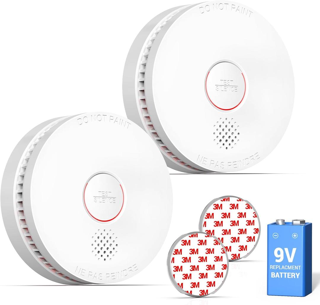 SITERWELL Smoke Detector, 10 Year Product Life Fire Alarm with Magnetic Fastening Kit, Smoke Alarm with Photoelectric Sensor and Low Battery Warning Function for House, UL217-10th Listed,GS509A,2 Pack