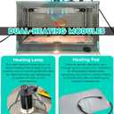 Puppy Incubator with Temperature Control & Ventilation Fan, Dual-Heating Modules (Pad+Lamp) and Oxygen Tube, Incubator for Puppy/Kitten | Brooder for Dogs, Chicks, Birds & Newborn Critters (55L)