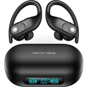 Wireless Earbuds Bluetooth Headphones 130Hrs Playtime with 2500mAh Wireless Charging Case LED Diaplay Hi-Fi Waterproof Over Ear Earphones for Sports Running Workout Gaming (Black)