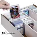 2 Pack Cardboard Card Storage BoxBulk Card Storage Box4 Row 3200 Count Trading Card Storage Box Cardboard, Bulk Trading Card Organizer Box for Sports Baseball TCG and Toploader Cards