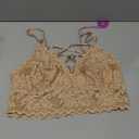 Avidlove Bralettes for Women V Neck Lace Camisole Y2K Tank Top Strappy Cami Unpadded Bra Lingerie Crop Tops Outfits (Large, Latte)