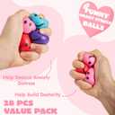 JOYIN 28 Packs Heart Shape Stress Ball with Cards Stress Relief Fidget Toy for Valentine Party Favors, Classroom Prize Supplies, Valentines Greeting Cards, Valentine Exchange Gifts, Small