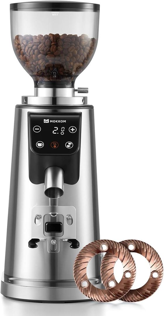 Titanium 64mm Flat Burr Coffee Grinder for Espresso,100 Settings