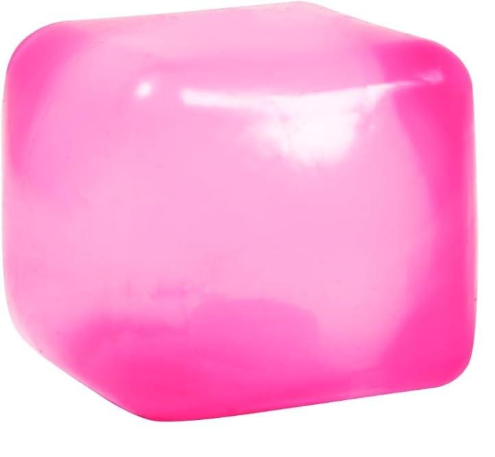 2 x 1 Pcs Stress Cube Bulk Ice Cube Stress Ball Anxiety Relief Soft Squeeze Sensory Ball for Party Favors Prizes Goodie Bag Stuffers (Pastel Pink)