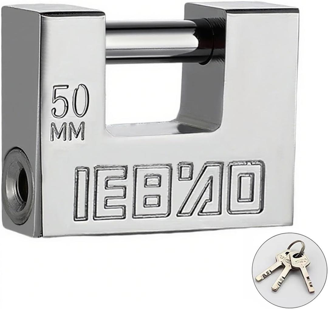 Heavy Duty Lock for Shipping Container, Shipping Container Lock for Secure Outdoor Resist Cutting, Perfect for Fences, Gates, Sheds, Toolboxes, Motorbike, and More, with 3 Key (50mm)