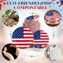 Havawish 150 Pcs Compostable Paper Plates and Bowls Sets 7 Inch 9 Inch Disposable Plate 12oz Biodegradable Bowls for 50-person Party Dinner Supplies, Soak-proof, Microwave-safe, Cut Resistant (Flag)