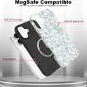 Pmxlfo Flower Branch Case Designed for iPhone 16, Green Sage Floral Branch Pattern 2 in 1 Phone case [Compatible with MagSafe] Heavy Duty Shockproof Drop Protective for Girls Women