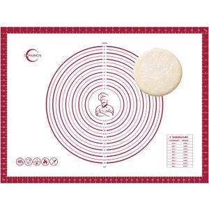 Silicone Pastry Mat Dough Baking Bread Sourdough Fondant Pie Dough Pizza,Silicone Baking Mat Cookie Sheet for Kitchen Counter with Measurements 32x24" Red (31.5"L x 23.6"W)