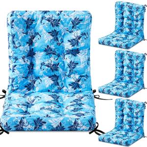 Hoteam 4 Set Outdoor Patio Chair Cushions 20 x 42 in Deep Seat Waterproof Patio Cushions Set for Furniture Replacement Removable Seat and Back (Paisley)