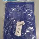 ALSOGO Womens Wide Leg Pants Casual Elastic High Waisted Pants Loose Straight Leg Pants Drawstring with Pockets (Blue, L)