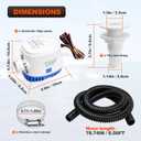 1100 GPH Automatic Boat Bilge Water Pump 12V, 1-1/8 Inch Dia Bilge Pump Plumbing Kit with 6FT Hose, 2 Clamps, Thru-Hull Fitting, Ideal for Fishing Boats, Cruisers, Runabouts, Yachts