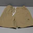 Yundobop Men's Casual 7 Inch Shorts Twill Drawstring Summer Beach Stretch Golf Shorts with Zipper Pockets (28, Khaki)