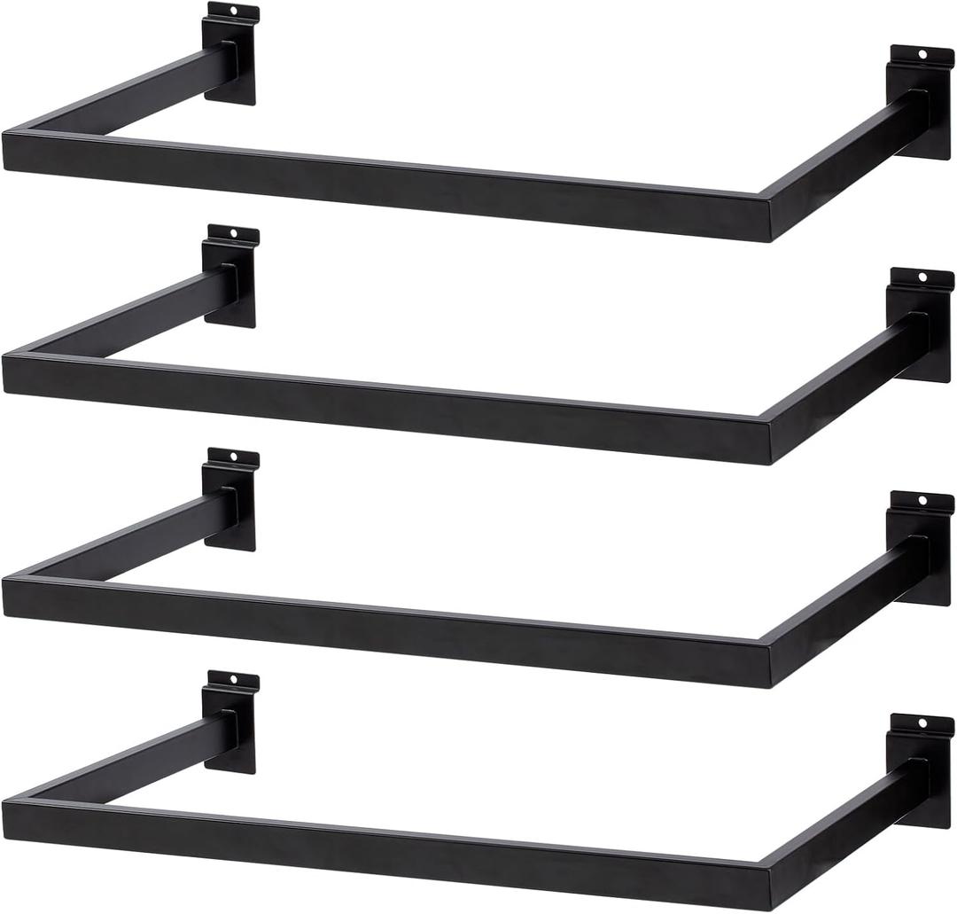 Slatwall U-Shaped Rectangular Tubing Hangrail - 24"x12", Slatwall Accessories and Hangers for Retail Display and Home Garment Storage (4)