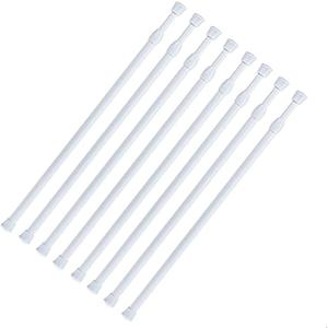 Tension Rods 28 to 48 Inches 8 Pack,Tension Curtain Rod,Spring Tension Rods,Adjustable Extension Spring Rods Closet Rod for Windows,Kitchen, Bathroom,Cupboard,Wardrobe