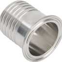 Metalwork 2" Tri Clamp to 2" Hose ID Barbed Adapter SUS304 Sanitary Hose Pipe Fitting, 1.97" Length