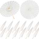 Aodaer 12 Pack 33 Inches Paper Umbrellas for Wedding Chinese Japanese Parasol Paper Decorative Oiled Umbrella DIY Painting Crafts for Bridal Party Decor Photography Props, White