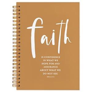 Likjad Christian Faith Spiral Notebook Journal 5.5x8.3, Bible Verse Prayer Scripture Journals for Writing, Faith Based Gifts, Church Notes Notebook, Orange Bible Hardcover Notebooks for Note Taking