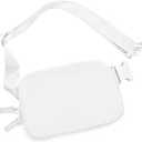 Belt Bag for Women Two-Way Zipper Cross Body Fanny Pack Fashion Waist Packs Everywhere Belt Bag with Adjustable Strap Gifts for Teen Girls Women Men (White)