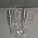 Prestee Set of 24 Silver Glitter Plastic Champagne Flutes - 4.5 oz Capacity - Shatterproof Durable Disposable Glasses - Elegant Design - Ideal for Weddings, Cocktail Parties, and Outdoor Celebrations (24 Count (Pack of 1))