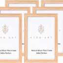 ATOBART 4x6 Picture Frame Set of 6, Made of Solid OAK Wood with Real Glass Front,4x6 Natural Wood Photo Frame for Wall Mount or Table Top Display