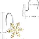 CHICTIE 12-Pack Gold Snowflake Shower Curtain Hooks