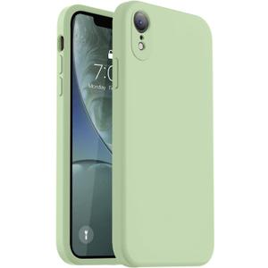 Vooii Compatible with iPhone XR Case, Upgraded Liquid Silicone with [Flat Edges] [Camera Protection] [Soft Anti-Scratch Microfiber Lining] Phone Case for iPhone 10 XR 6.1 inch - Matcha