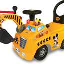 Kiddieland Disney Mickey Activity Crane Ride-On for Toddlers with Music, Lights & Sounds, Steering Wheel Horn, Up/Down Crane Arm, Ages 1-3 Indoor Outdoor Foot-to-Floor Toy