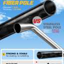 4.8FT One-Piece Carbon Fiber Flag Pole for Outside House, 1-Inch Outdoor Flagpole with Stainless Steel Anti-Wrap Rings, Rust-Resistant Heavy-Duty Flag Pole for Pickup, Jeep, RV, Boat, Porch, Camping | One-Piece