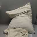 LOFE Organic Buckwheat Pillow for Sleeping with Organic Cotton Pillowcase - 20''x26'' Adjustable Pillow, Breathable for Cool Sleep, Cervical Support for Back and Side Sleeper(Tartary Buckwheat Hulls) (Off White(pure))