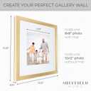 Sheffield Home 9 Piece Gallery Wall Frame Set, 12x12 in. Matted to 8x8 in. (Gold)