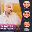 Moist Heat Sinus Pressure Relief Mask with 3 Heat Settings, Extra Large Face Heating Pad for Eyes, Sinusitis, Hormone Migraine, Tension Headache Relief, Pink