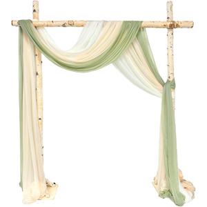 3 Panel Wedding Arch Draping Fabric, Sage Green Chiffon Wedding Backdrop Curtain Sheer Hanging Draping Fabric for Ceremonies, Parties, Festivals, Stage Decorations (30" x 20ft) 3 Panel Wedding Arch Draping Fabric, Sage Green Chiffon Wedding Backdrop Curtain Sheer Hanging Draping Fabric for Ceremonies, Parties, Festivals, Stage Decorations (30" x 20ft)