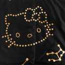 Jay Franco Hello Kitty Stars Full Comforter Set - 7 Piece Bedding Includes Sheet Set & Pillow Covers - Super Soft Zodiac Black & Gold Bedding
