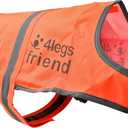 4LegsFriend Reflective Dog Vest. Hi-Visibility, Blaze Orange Oxford 300D Waterproof Dog Vest Helps Protect Your Best Friend. Safeguard Your PUP from Motorists & Hunting Accidents, On or Off Leash, Small