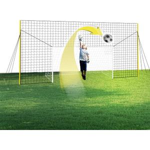 Soccer Goal & Backstop Net with Rebounder | All-in-One Backyard Soccer Training Equipment