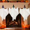 3PCS Hanging Ghosts Halloween Decor 31.5" Indoor Decorations Cute Flying Ghost for Outdoor Yard Patio Porch