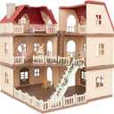Family Manor Doll House — Large 3-Story Modular Playhouse with Furniture, Bunny Figures & Accessories, Ultimate Pretend Play Home for Kids Ages 3+, 1:12