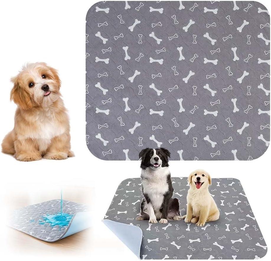 Puppy Pee Pads for Dogs, Washable Puppy Pad with Pheromones, Reusable Puppy Pads Washable for Dogs & Cats, Durable Leak-Proof & Anti-Slip Pet Training Pads for Home & Travel (Grey, S: 16" × 24")