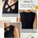Cuffbow 3 Pack Cutout Tops for Women Sexy Keyhole Tank Top Ribbed Hollow Out Sleeveless Fitted Summer Casual Shirts(Medium,Black,Beige,Rose-red) (M)