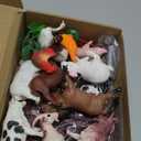 Yowlieu Realistic Farm Animal Figures Toys, 44 Pcs Plastic Farm Figurines Playset Includes Fences Mini Farm Animal Cake Topper Learning Toy Set for Kids & Toddlers