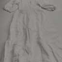 R.Vivimos Women's Summer Cotton Lantern Sleeves Ruffled Off Shoulder A-Line Midi Dresses (Medium, White)