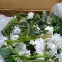 Ling's moment 41.0" Tall Free-Standing Wedding Aisle Artificial Flowers for Ceremony Decor, 2PCS White Walkway Floral Chair Markers, Faux Rose Altar Arch Arrangement Spring Decorations Outdoor